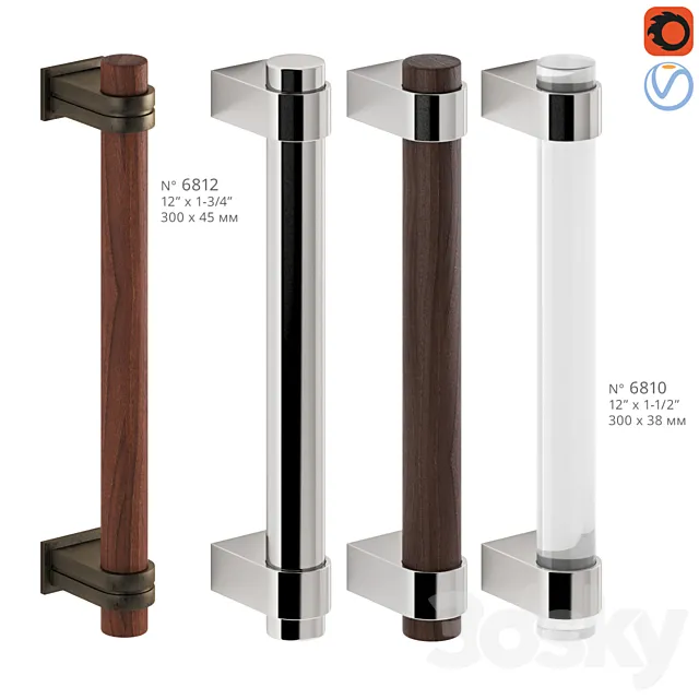 Door Pull Handles Nanz N ° 6810 6812 3D Model