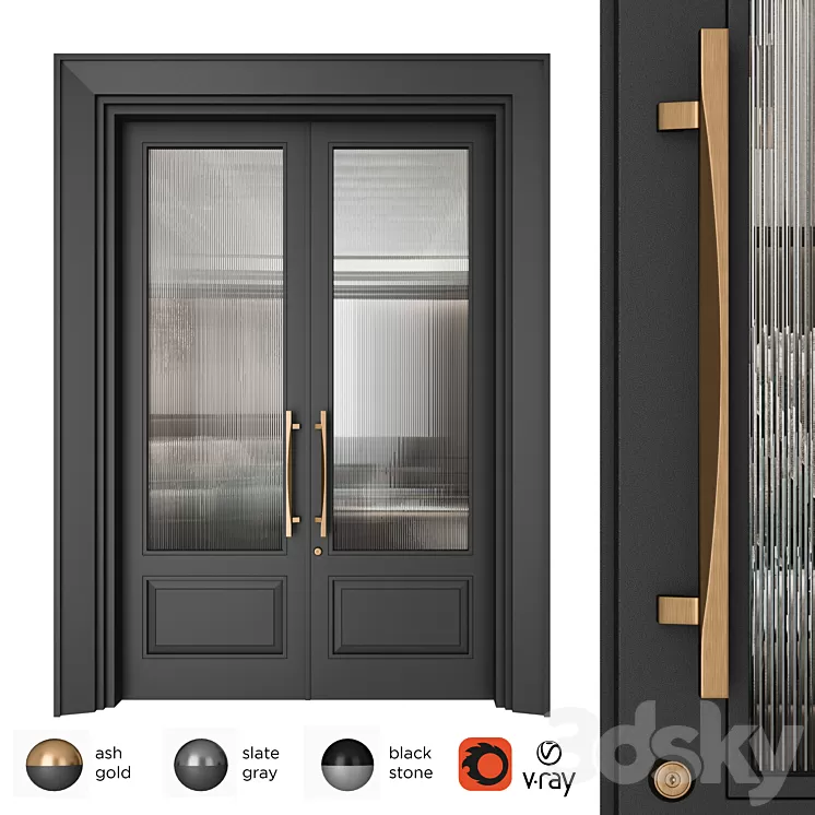 Door Set Elmes Archism T1235 3D Model