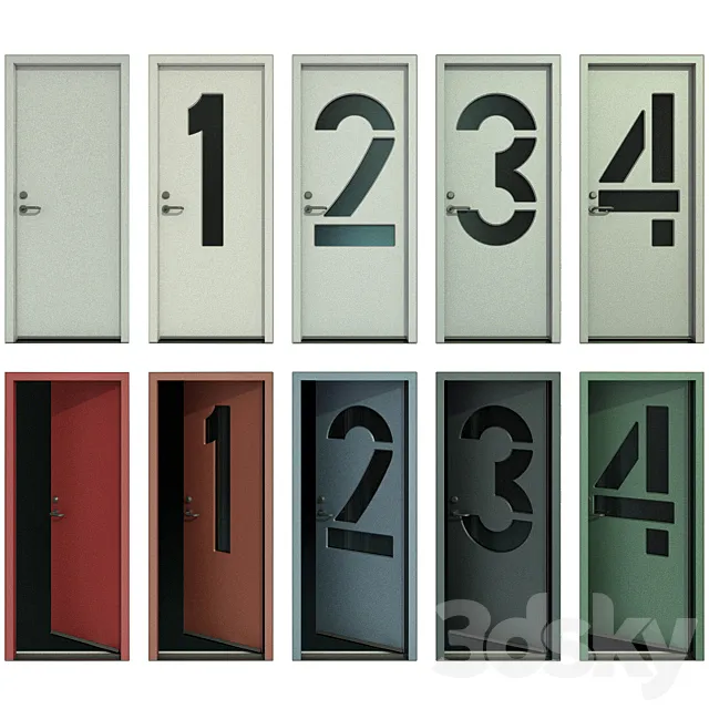 Door with numbers (Part I) 3D Model