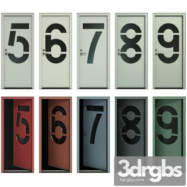 Door with numbers (part ii) 3D Model Free