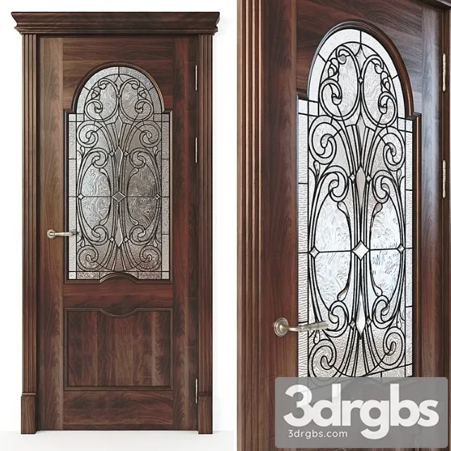 Door with stained glass 02 3D Model Free