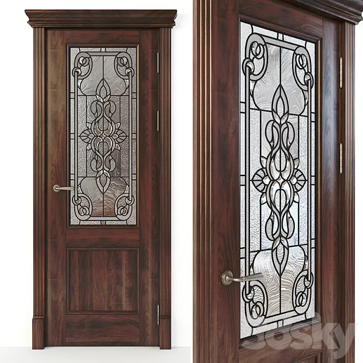 Door with stained glass 03