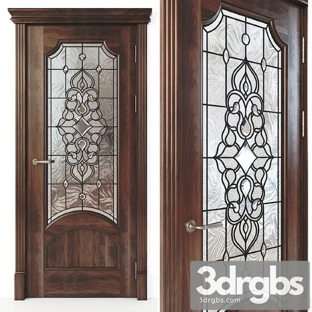 Door with stained glass 04 3D Model Free