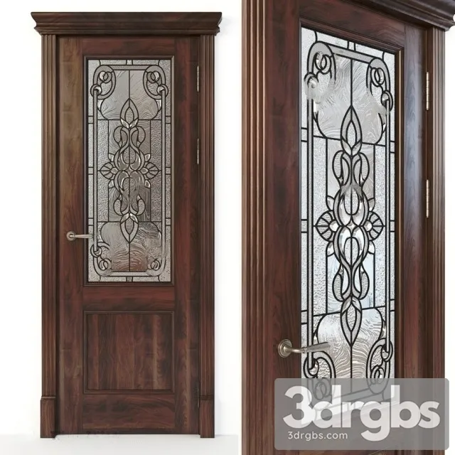 Door With Stained Glass 3 3D Model Free
