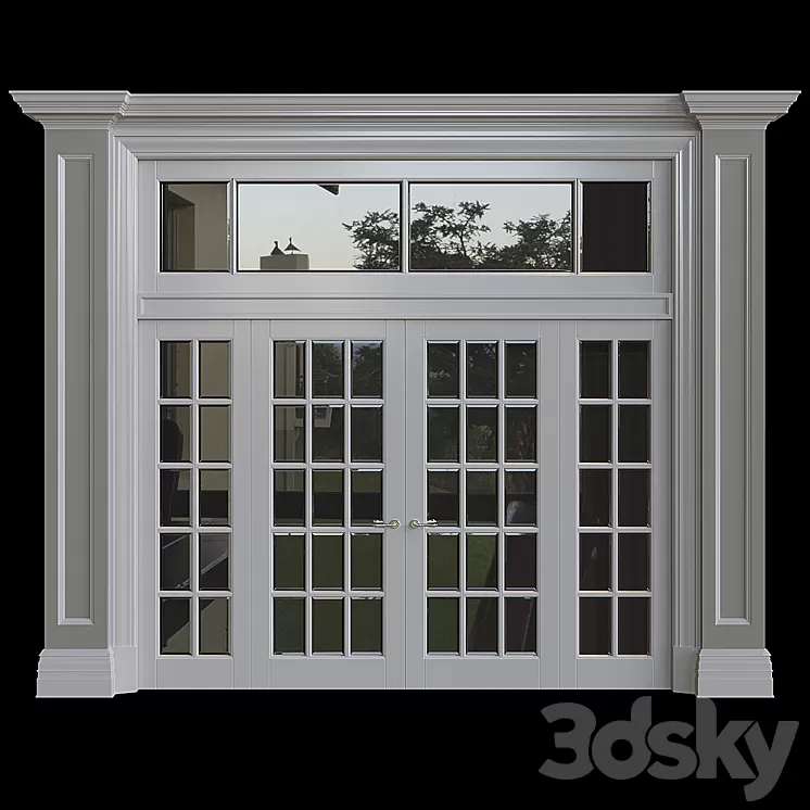 Door with stained glass 3D Model