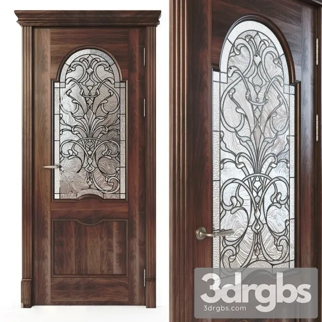Door With Stained Glass 3D Model Download