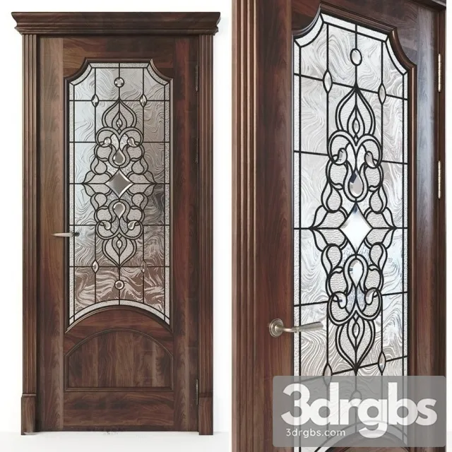 Door With Stained Glass 4 3D Model Free