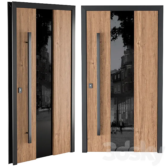 Door Wooden and Glass 3DModel