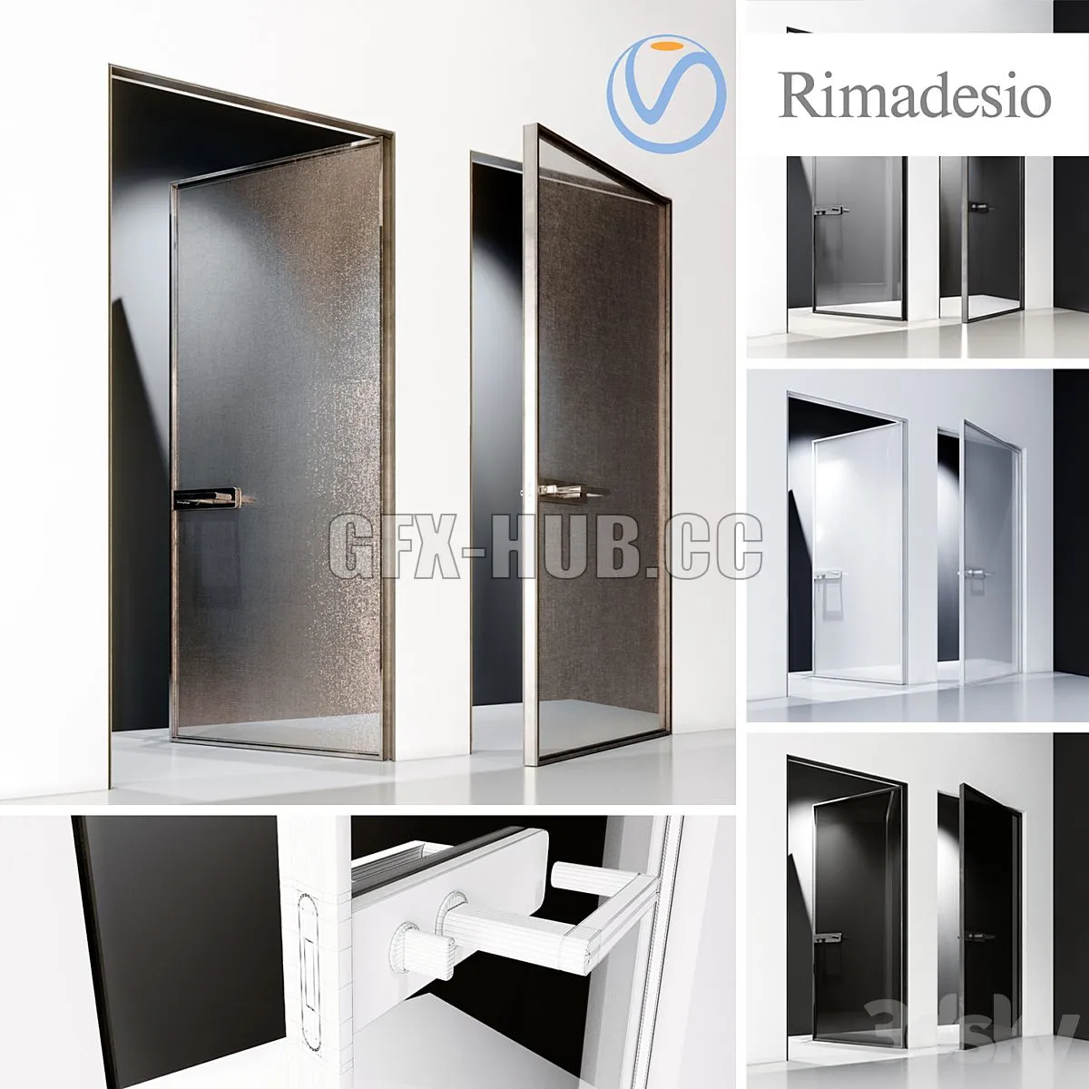 Doors _ Rimadesio doors _ Zen 3D Model