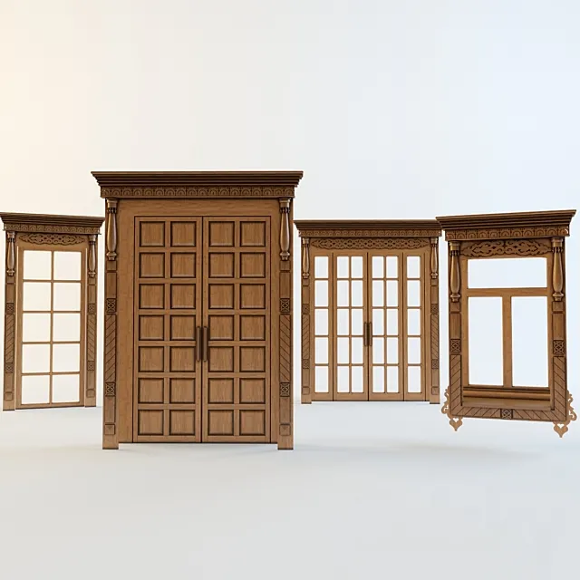 Doors and Windows with carved aprons 3DModel