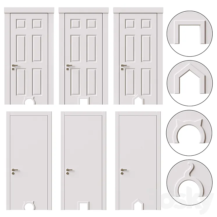 Doors for cats 3D Model Free
