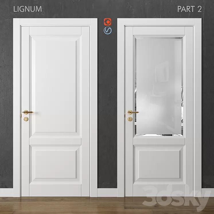 Doors Lignum Volkhovets part 2 white 3D Model