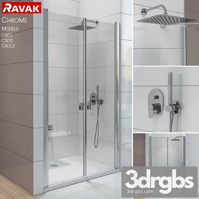 Doors Ravak Chrome 3D Model Free