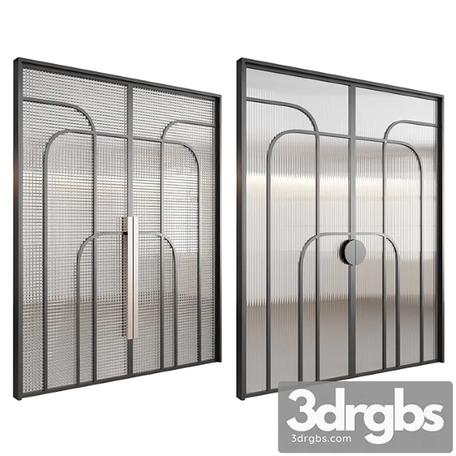 Doors With Embossed Glass 2 3D Model Free