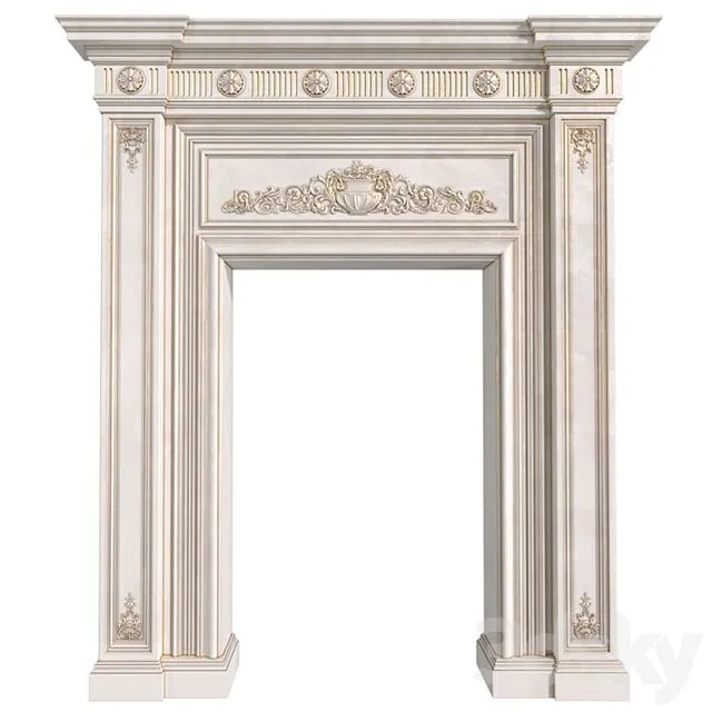 Doorway in Classic Style with Decorative Plaster 3D Model