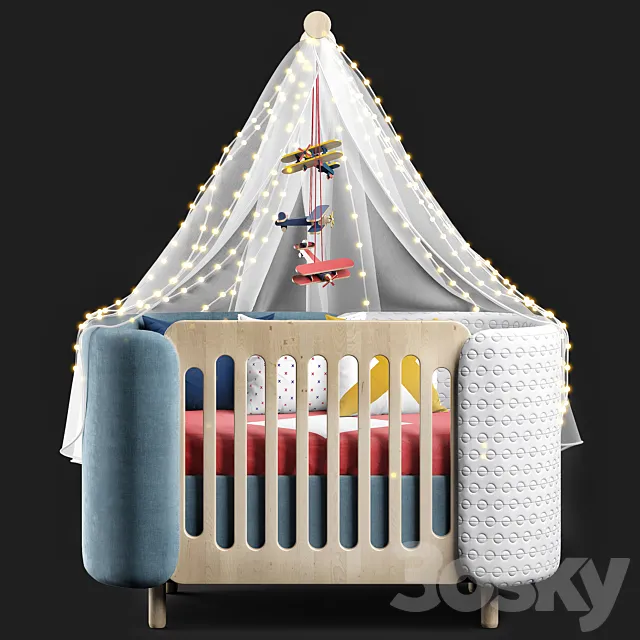 Dot and cross bed 3DModel