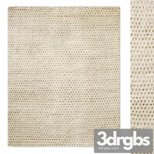 Dot hand-knotted wool shag rug rh 3D Model Free