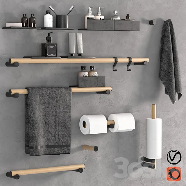 Dot Line bathroom accessories by Agape 3D Model