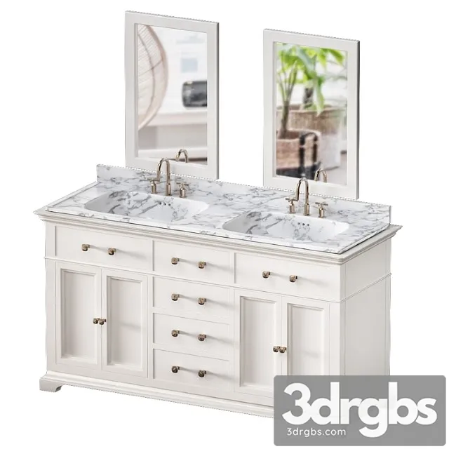 Double Bathroom Vanity Set See More by Azzuri 3D Model Free