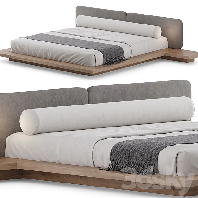 Double bed 03 3D Model