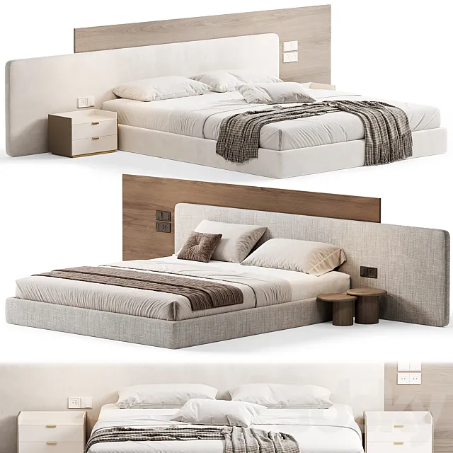Double bed 03 3D Model