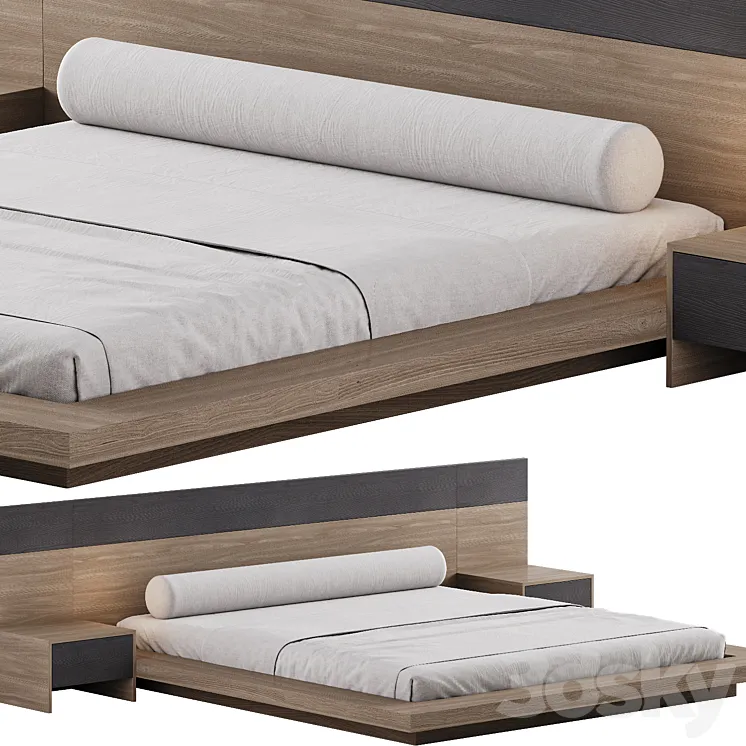 Double bed 04 3D Model Free