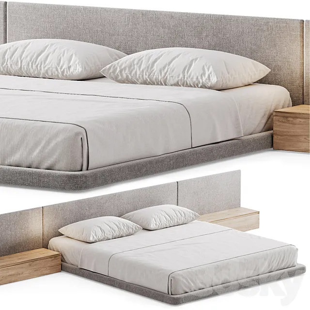 Double bed 07 3D Model