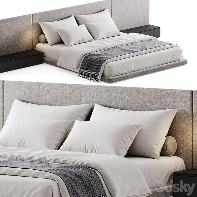 Double bed 08 3D Model