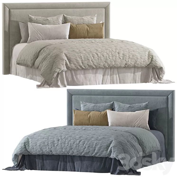 Double bed 109. 3D Model Free