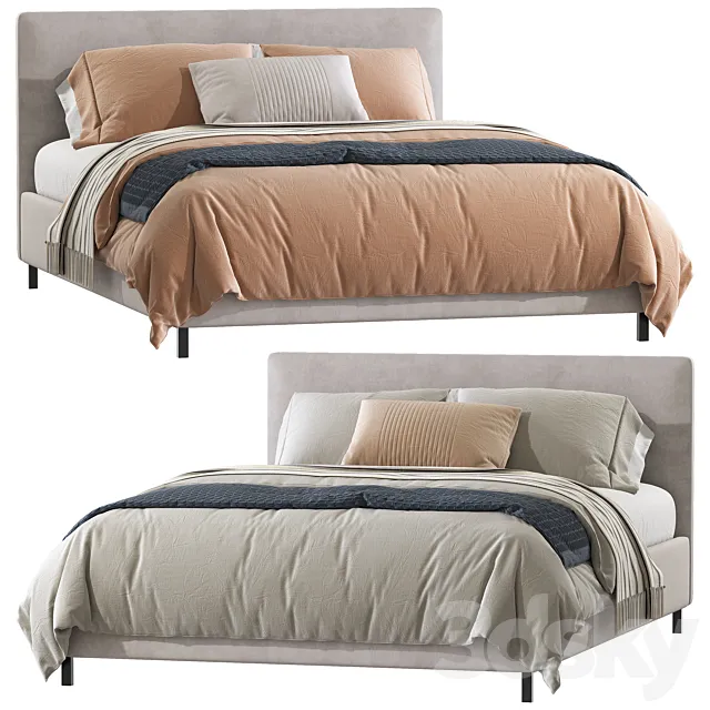 Double bed 120 3D Model