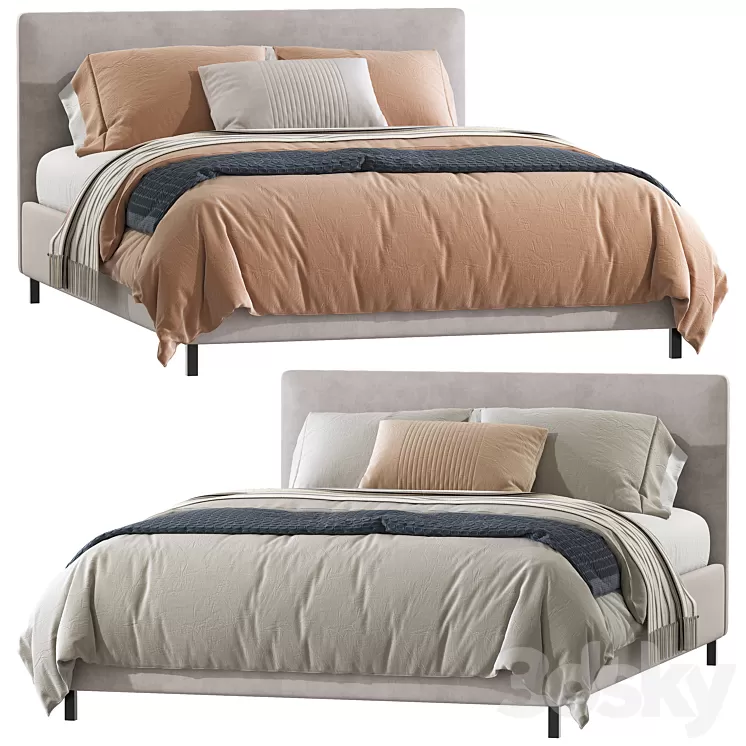 Double bed 120 3D Model Free