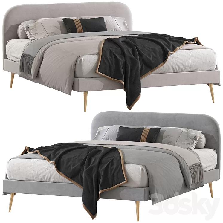 Double bed 125 3D Model Free