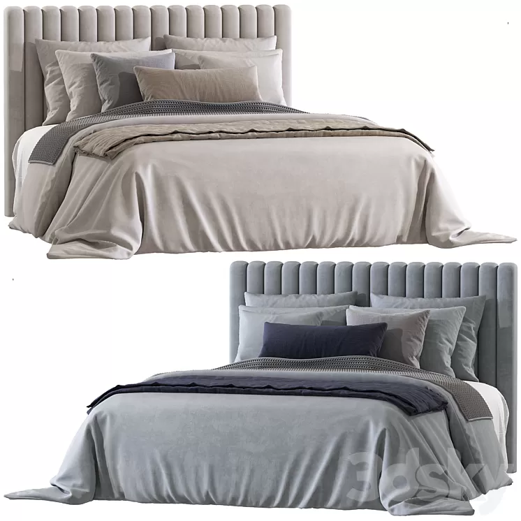Double bed 137. 3D Model Free
