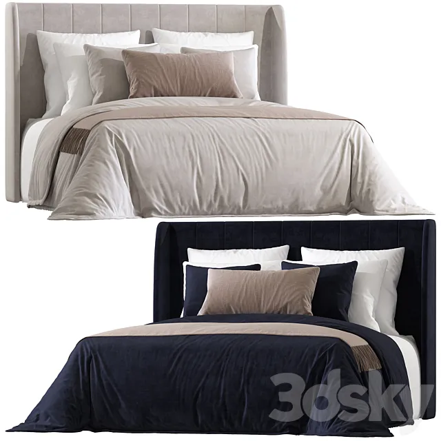 Double bed 142. 3D Model