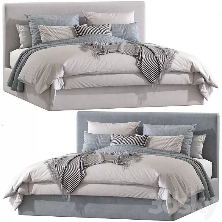 Double bed 145. 3D Model Free