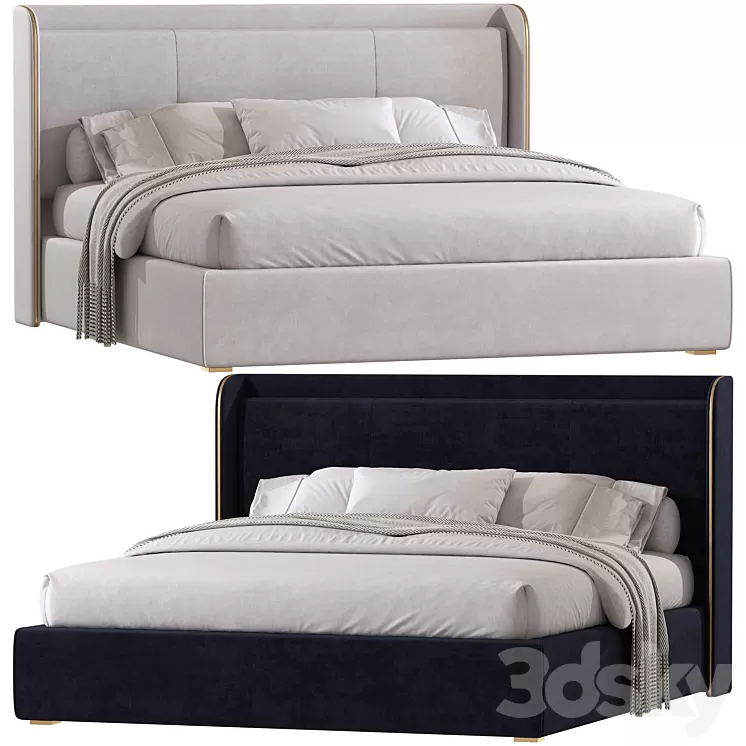 Double bed 146 3D Model Free