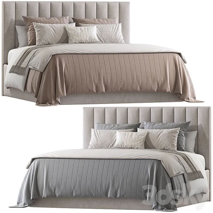 Double bed 161. 3D Model Free