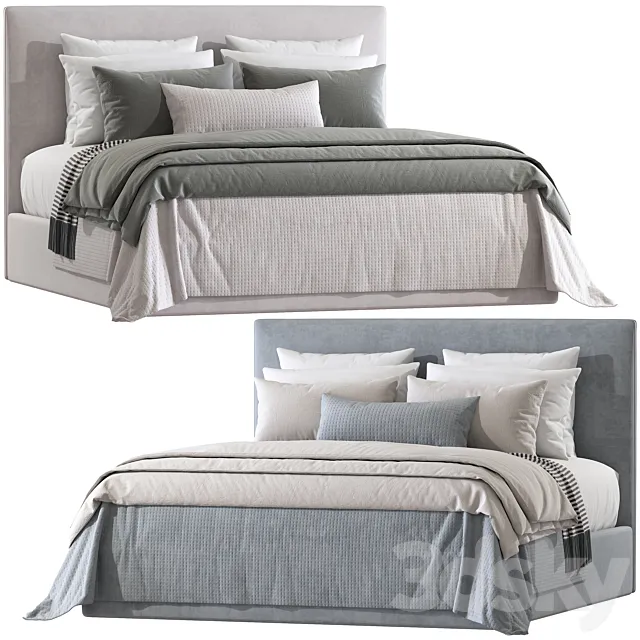 Double bed 163. 3D Model