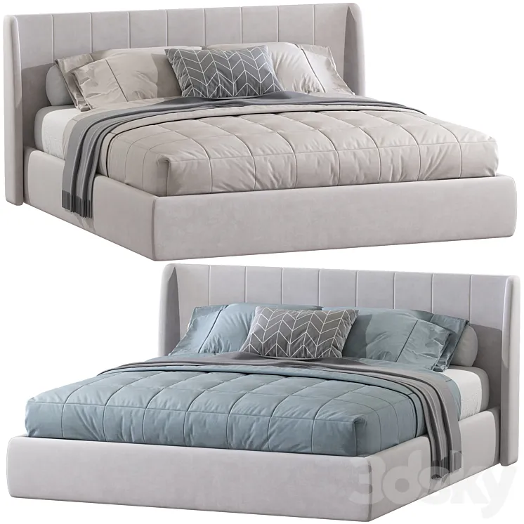 Double bed 167 3D Model Free