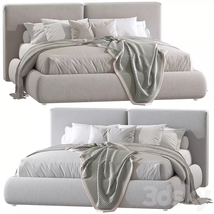 Double bed 61 3D Model Free