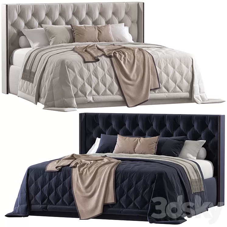 Double bed 66 3D Model Free