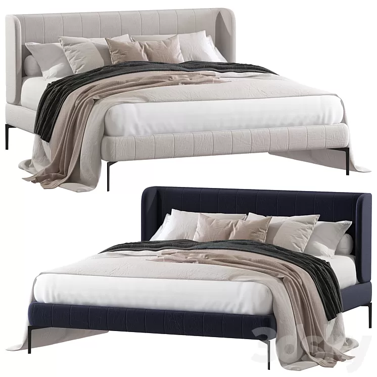 Double bed 89. 3D Model Free