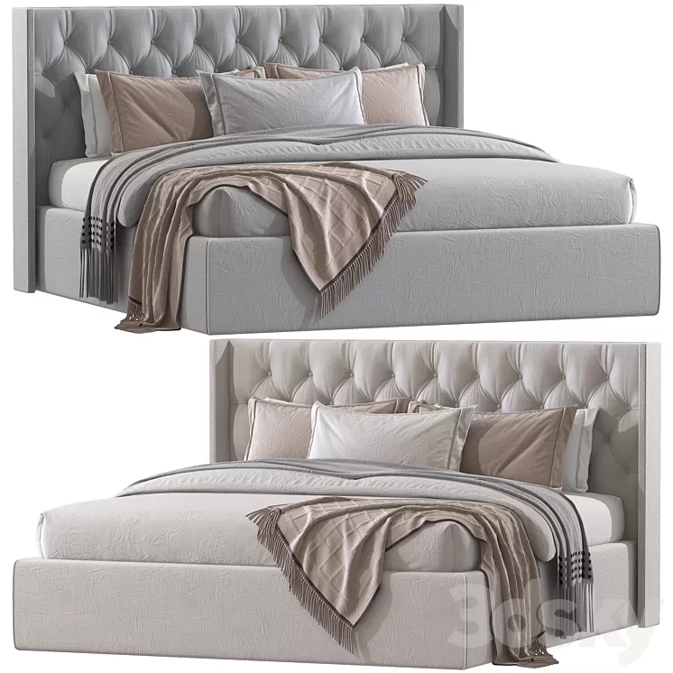 Double bed 92. 3D Model Free