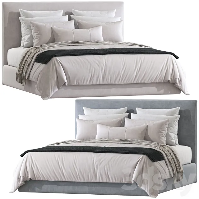 Double bed "Peyton Queen Bed" No. 182 3D Model