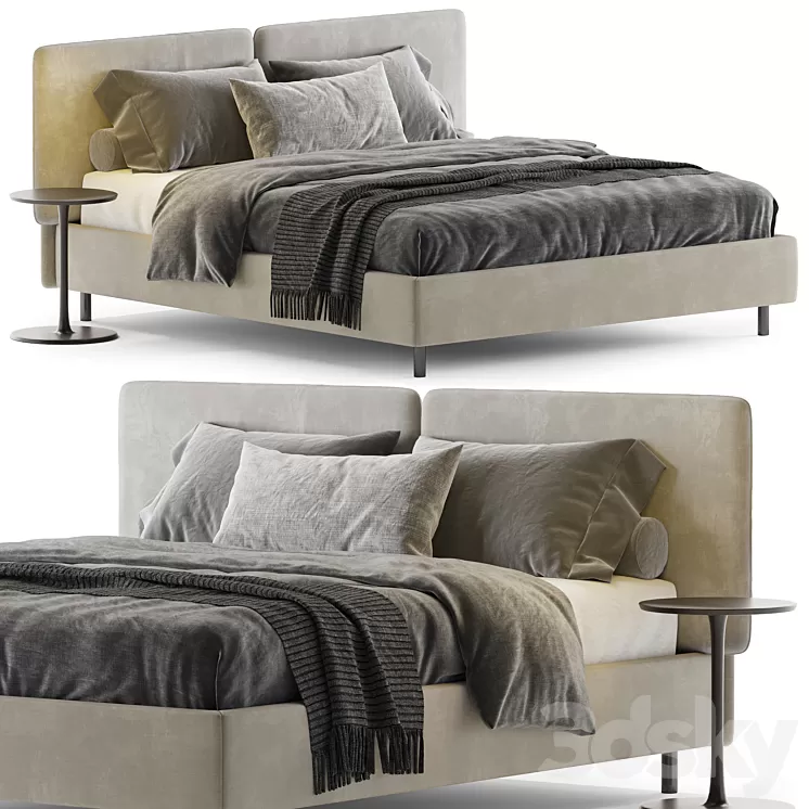 Double bed Twils FRICK ROUND 3D Model Free Download