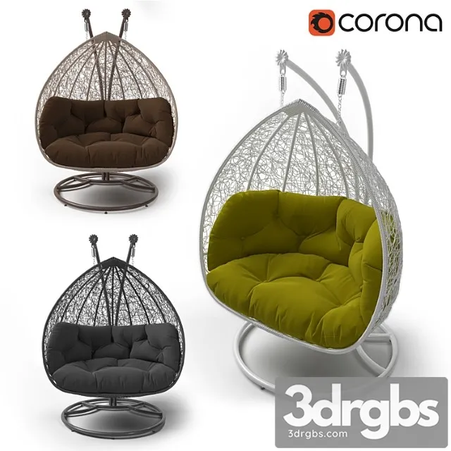 Double cocoon chair 3D Model Free