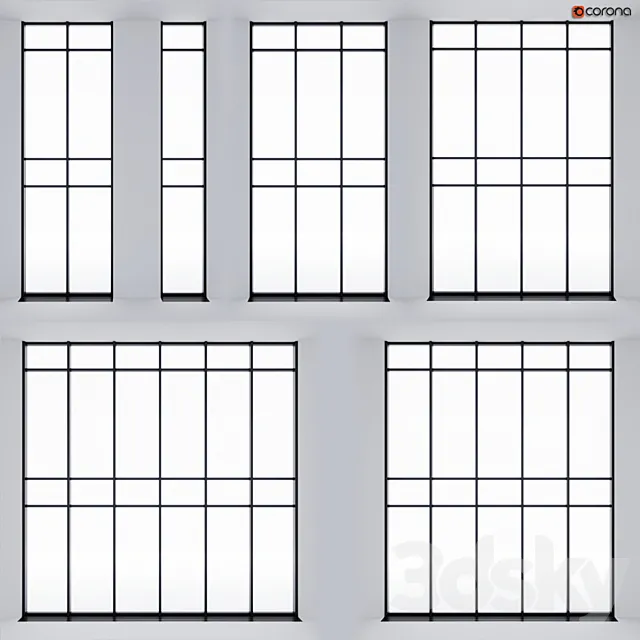 Double-glazed panoramic glazing 3D Model