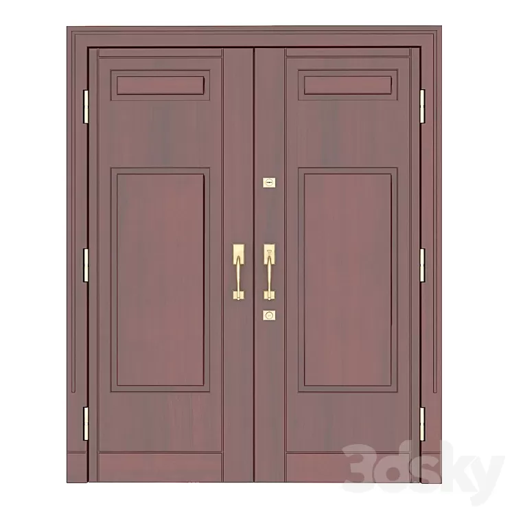 Double-leaf entrance door 3D Model
