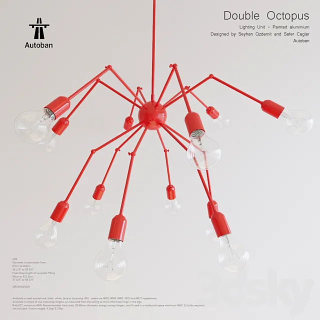 Double Octopus Autoban Lamp 3D Model