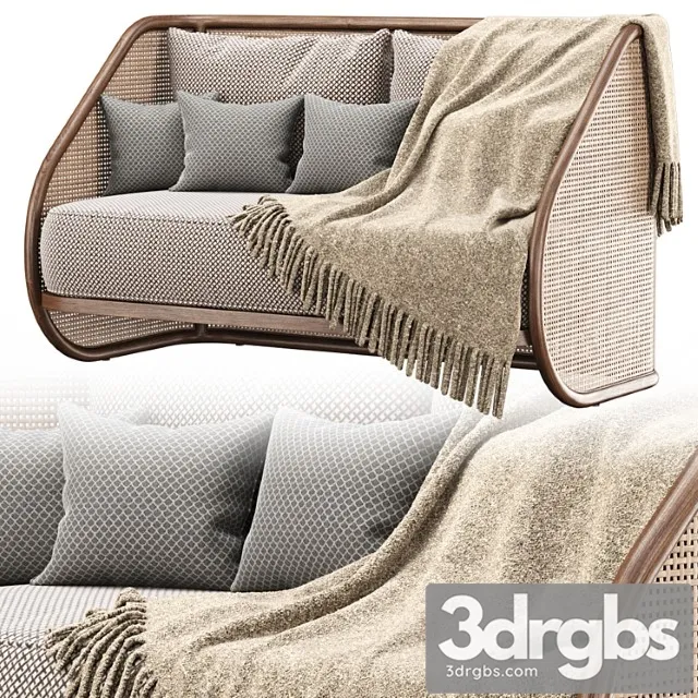 Double rattan sofa 1
